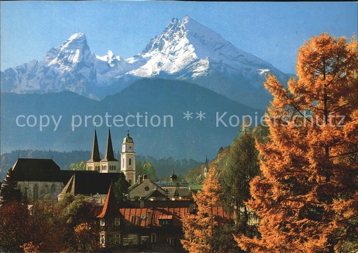 BERCHTESGADEN Bayern mit Kirche und Watzmann