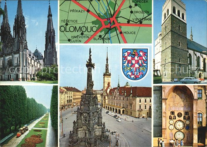 Olomouc Dom sv Vaclava Kostel sv Morice Smetanovy sady Nemesti Miru s radnici Or