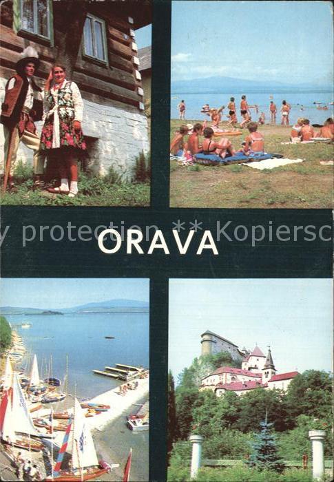 Orava Trachtenpaar Strand Seebruecke Schloss