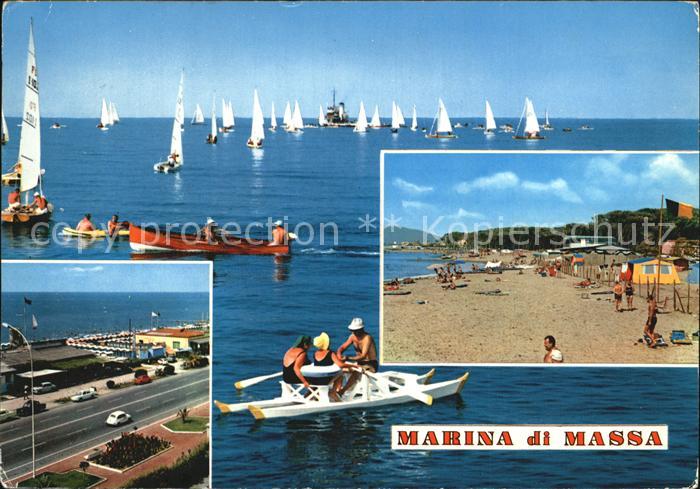 Marina di Massa Segelboote Strand Strassenpartie