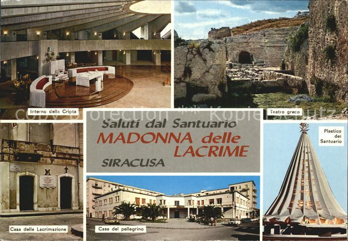 Siracusa Santuario Madonna delle Lacrime Interno della Cripta Teatro greco Casa