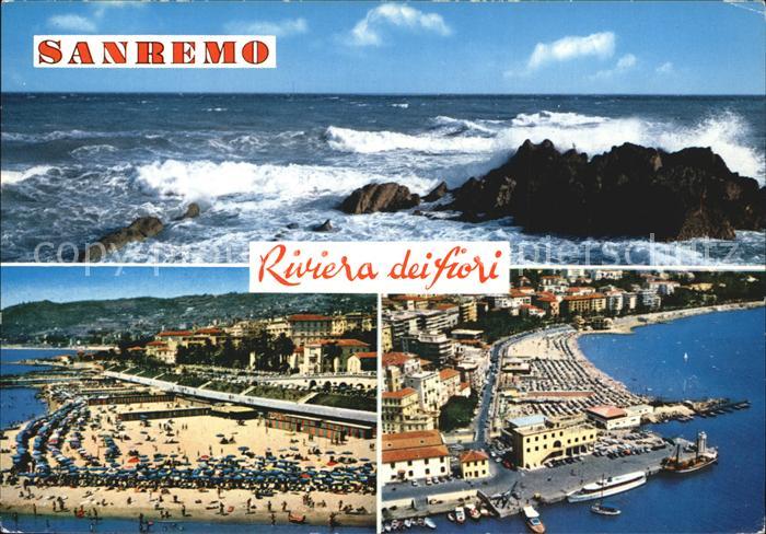Sanremo Meeresbrandung Strandpartien Fliegeraufnahme