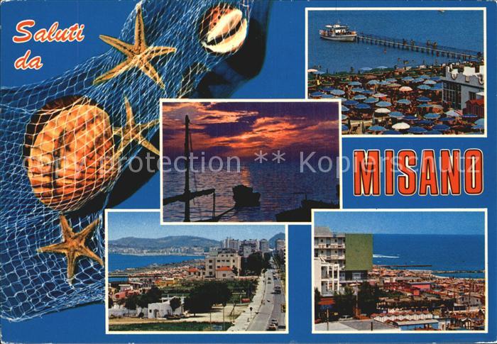 Misano Adriatico Hafen und Strandpartien Stimmungsbild