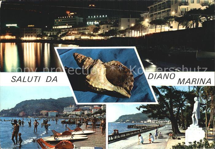 Diano Marina Notturno del Lido S Anna Lungomare Italia Monumento C Colombo