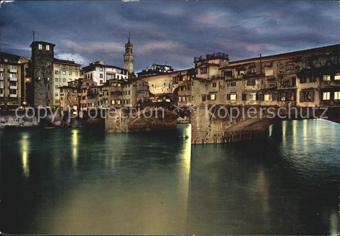 Firenze Florenz Ponte Vecchio Notturno