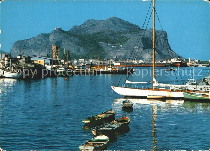Palermo Sicilia Veduta del porto e Monte Pellegrino