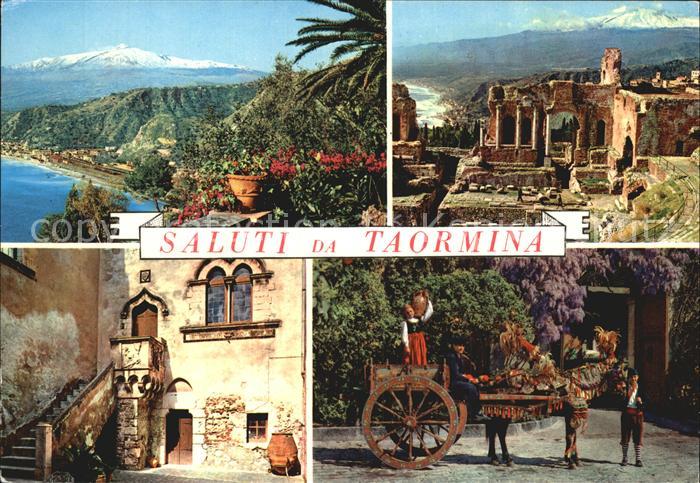 Taormina Sizilien Panorama Castello Motivo rustico