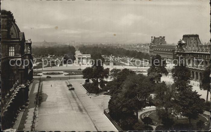 Paris Vue generale des Tuileries Palais du Louvre