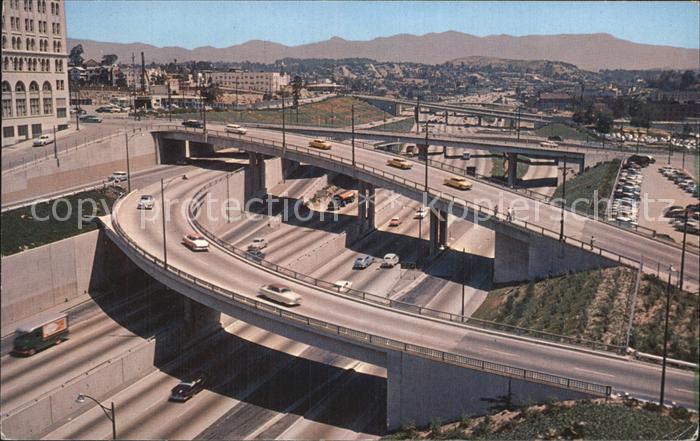 Los Angeles California Harbor Freeway Sierra Madre Mountains