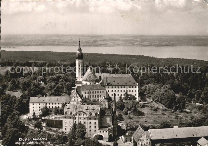 Kloster Andechs Fliegeraufnahme mit Ammersee
