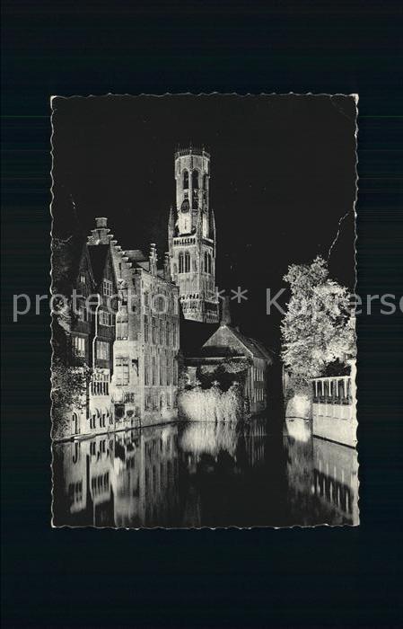 BRUGGE Bruges Belgie Rozenhoedkaai bei Nacht