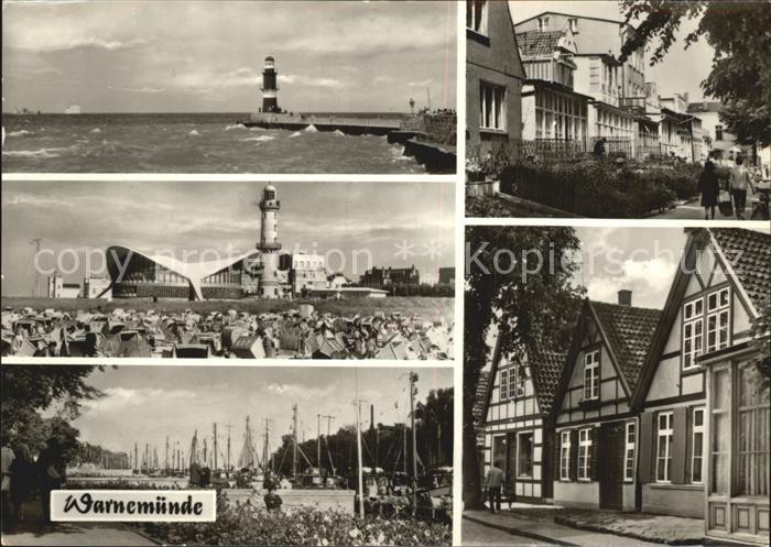 Warnemuende Ostseebad Leuchttuerme hafen Strassenpartie