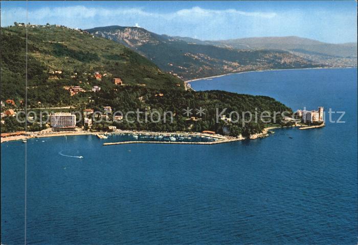 Trieste Grignano Fliegeraufnahme Castello di Miramare