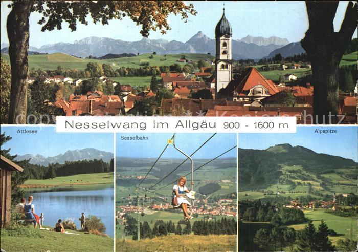 Nesselwang Allgaeu Bayern Attlesee Alpspitze Sesselbahn