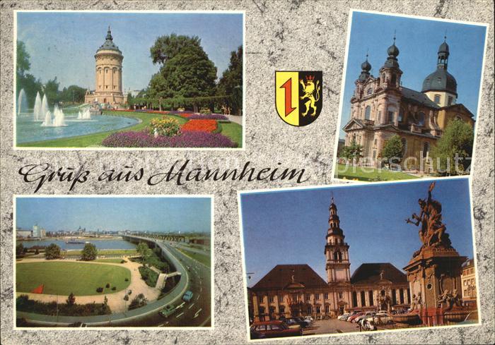 MANNHEIM BW Wasserturm Rheinbruecke Marktplatz