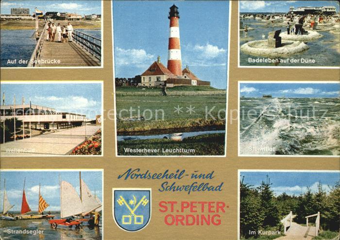 St Peter-Ording Strand Seebruecke Westerhever Leuchtturm