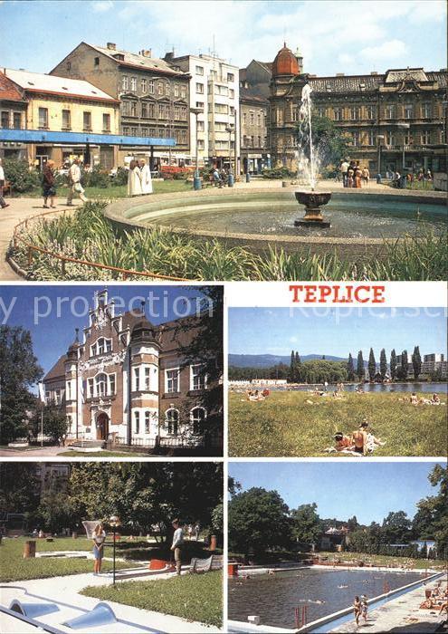 Teplice Minigolf Freibad Platz mit Brunnen