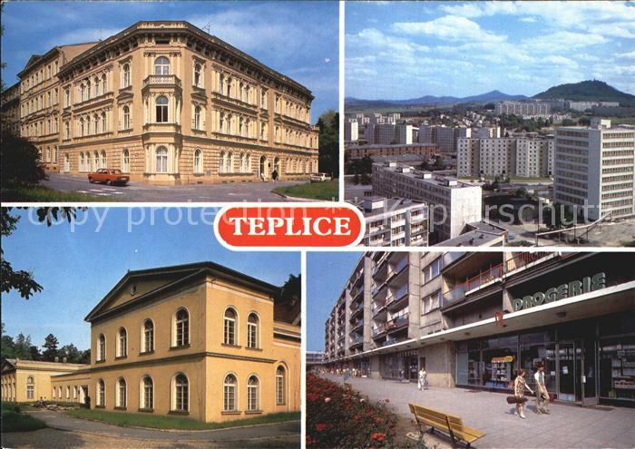 Teplice Fliegeraufnahme Neubauten Strassenpartien
