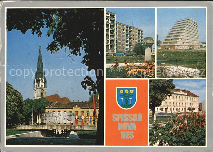 Spisska Nova Ves Kirchenpartie Hochhaeuser