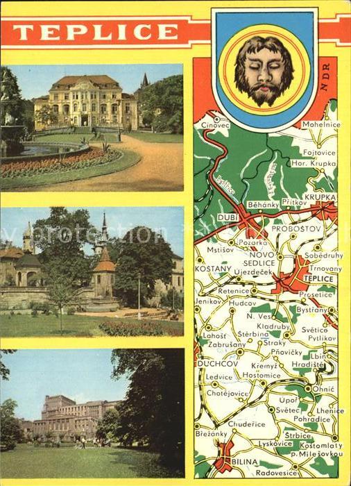 Teplice Gebaeude mit Landkarte