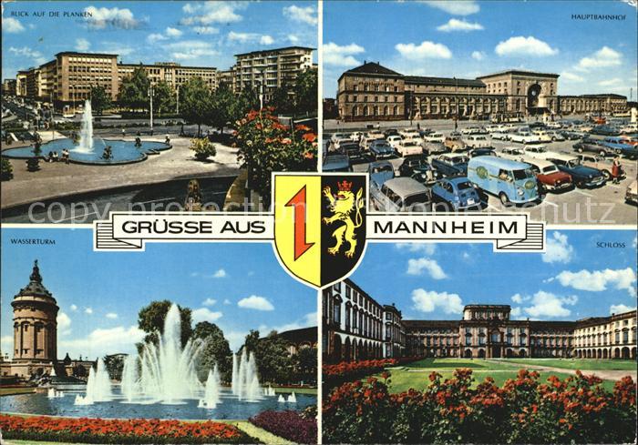 MANNHEIM BW Planken Schloss Wasserturm Hauptbahnhof