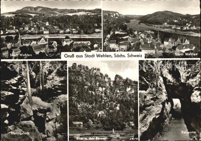 Wehlen Sachsen Fliegeraufnahme Bastei Felsentor Heringsloch