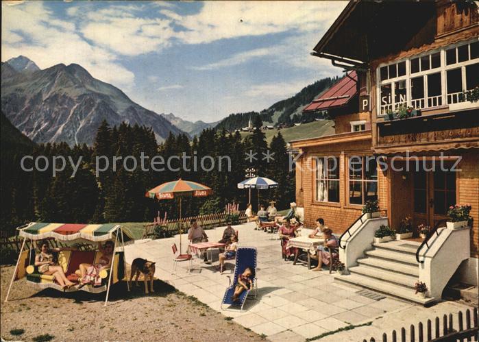 Mittelberg Kleinwalsertal Pension Bergidyll Terrasse