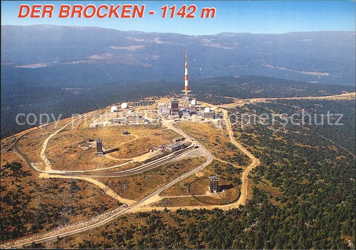 Brocken Harz Brockenplateau Fliegeraufnahme