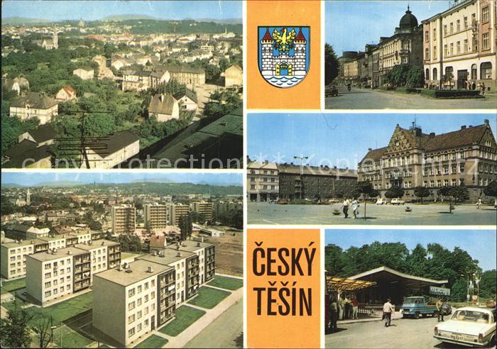 Cesky Tesin Celkove na mesto Gottwaldova trida s hotelem Slezky dum Radnice Hran