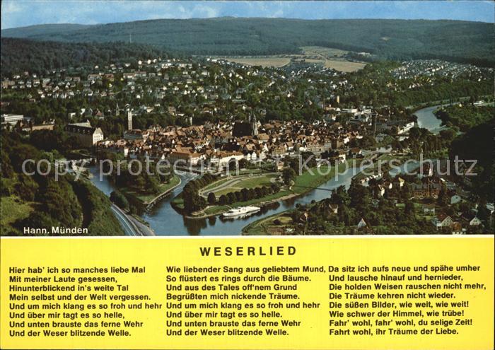 Hann. Muenden Fliegeraufnahme Weserlied