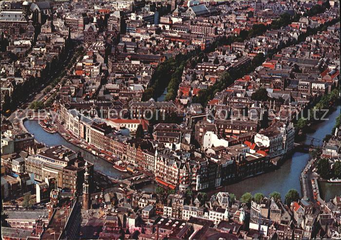Amsterdam Niederlande Centrum met Rokin Fliegeraufnahme