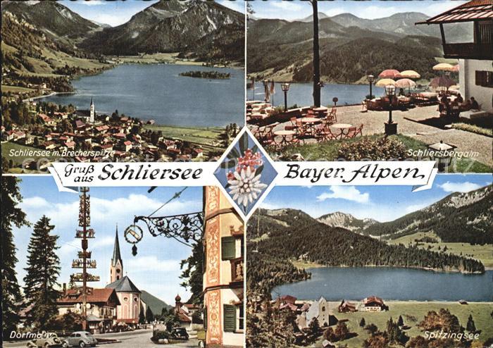 Schliersee mit Brecherspitze Schliersbergalm Dorfmotiv Spitzingsee