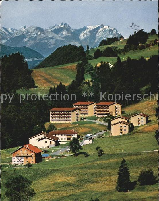 Oberstaufen Oberallgaeu Bayern Kuranstalt Malas mit Altmann und Saentis