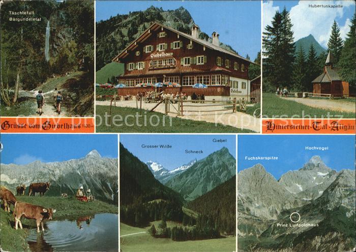Hinterstein Bad Hindelang Taeschefall Bargundetal Giebelhaus Hubertuskapelle Vie
