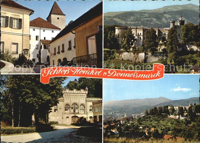 Wolfsberg Kaernten Schloss Henckel von Donnersmark Reckturm Schlosspark Stadtbli