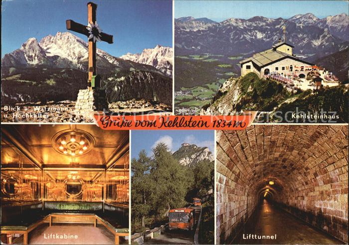 Kehlsteinhaus Watzmann Hochkalter Gipfelkreuz Liftkabine Lifttunnel