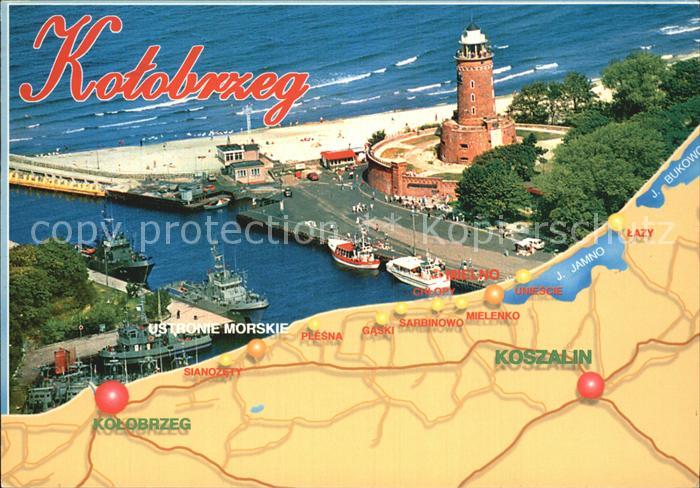Kolobrzeg Polen Hafen Leuchtturm Fliegeraufnahme
