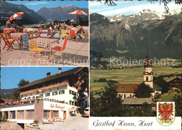 Hart Zillertal Gasthof und Pension Haun Terrasse Kirche