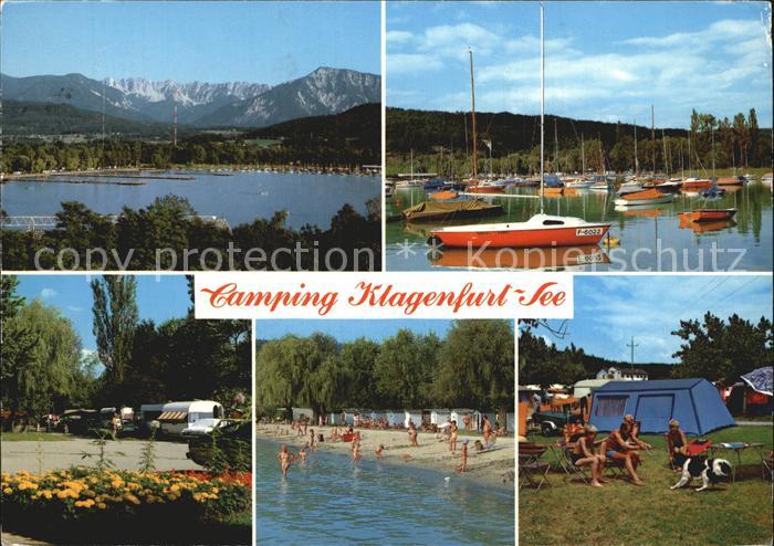 Klagenfurt Woerthersee Camping Klagenfurt See Bootsliegeplatz Strand