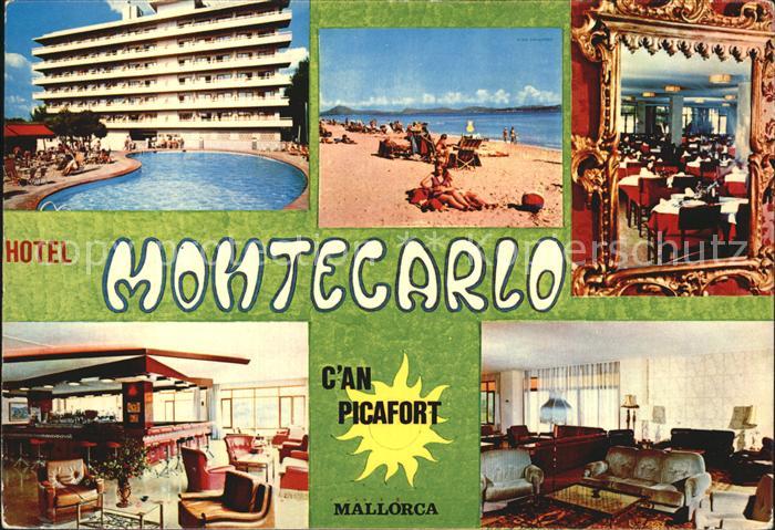Can Picafort Mallorca Hotel Montecarlo Swimmingpool Bar Empfang Strand