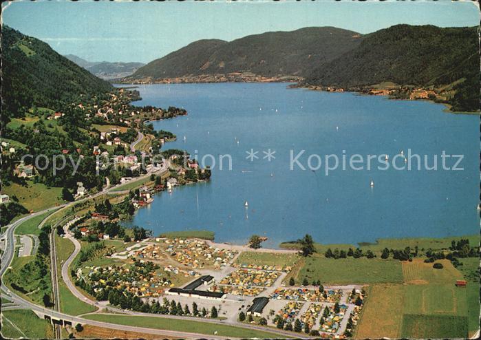 Annenheim Ossiacher See Camping Bad Fliegeraufnahme