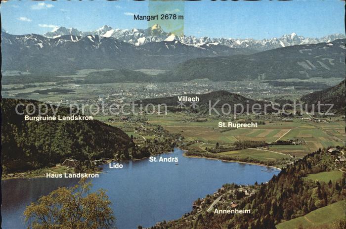 Ossiachersee mit Haus Landskron Burgruine Lido St Andrae Villach St Ruprecht Ann