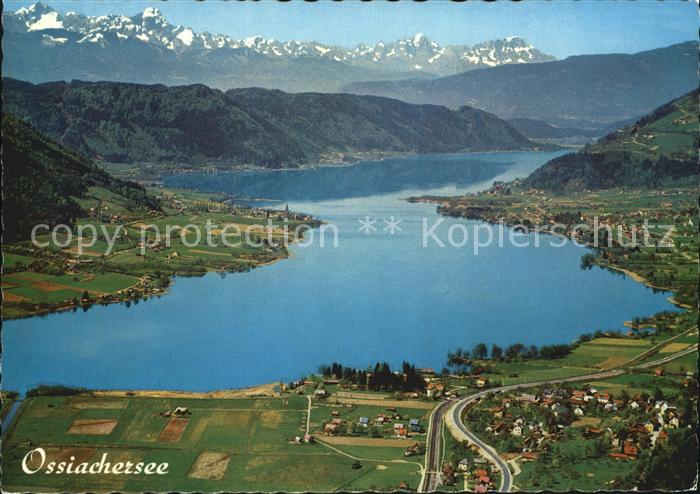 Ossiachersee mit Julische Alpen Fliegeraufnahme
