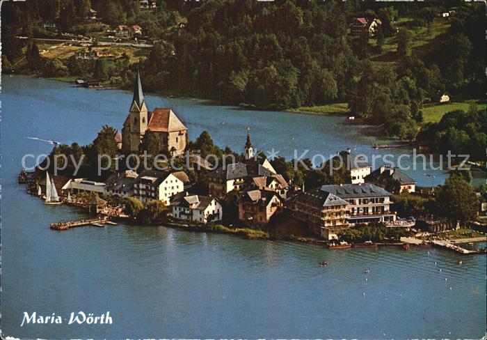 Maria Woerth Woerthersee Kloster Kirche Fliegeraufnahme