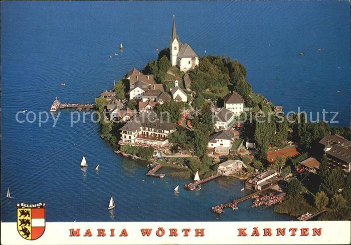 Maria Woerth Woerthersee Wallfahrtskirche Fliegeraufnahme