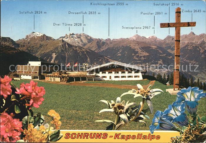 Schruns Vorarlberg Kapellalpe Alpenpanorama Gipfelkreuz