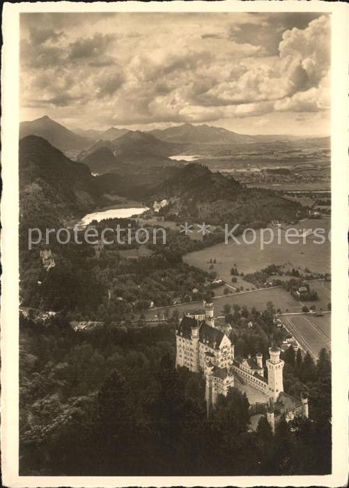 Hohenschwangau Schloss Neuschwanstein Fliegeraufnahme