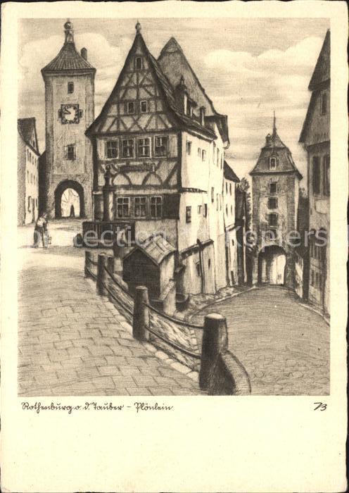 Rothenburg Tauber Ploenlein Zeichnung