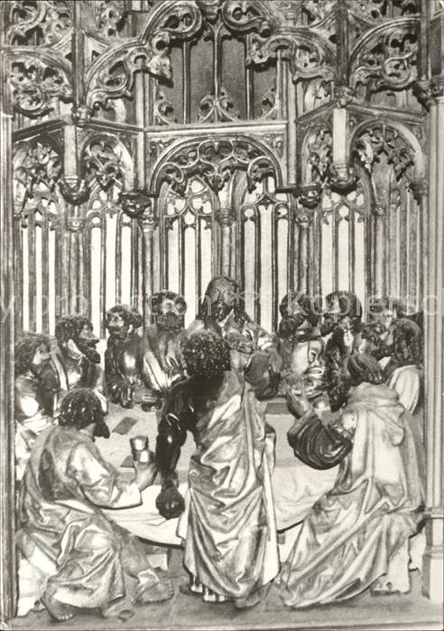 Guestrow Mecklenburg Vorpommern Pfarrkirche Schnitzaltar Hl Abendmahl