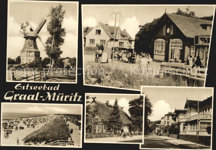 Graal-Mueritz Ostseebad Windmuehle Milchbar Seestern Strand Dorfstrasse